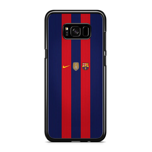 Barcelona Stripe Jersey Three Logo Samsung Galaxy S8 Case
