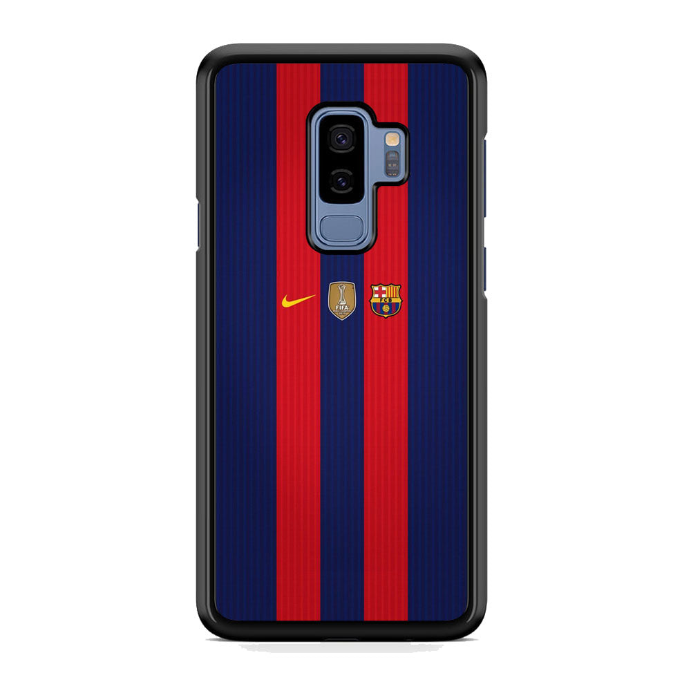 Barcelona Stripe Jersey Three Logo Samsung Galaxy S9 Plus Case