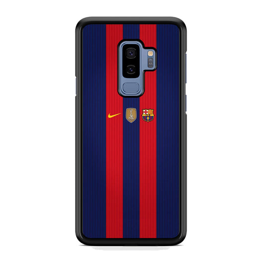 Barcelona Stripe Jersey Three Logo Samsung Galaxy S9 Plus Case