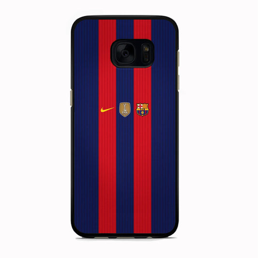Barcelona Stripe Jersey Three Logo Samsung Galaxy S7 Edge Case