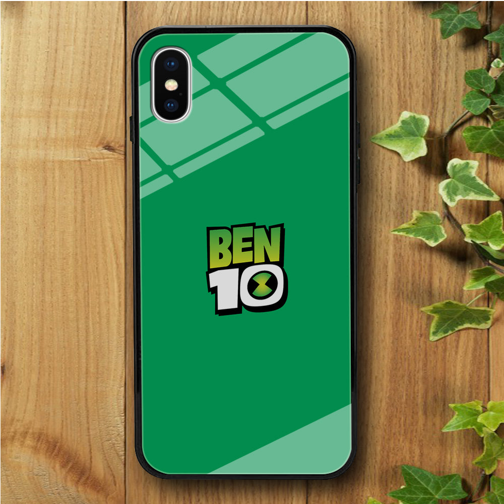 Ben 10 Logo Simple iPhone X Tempered Glass Case