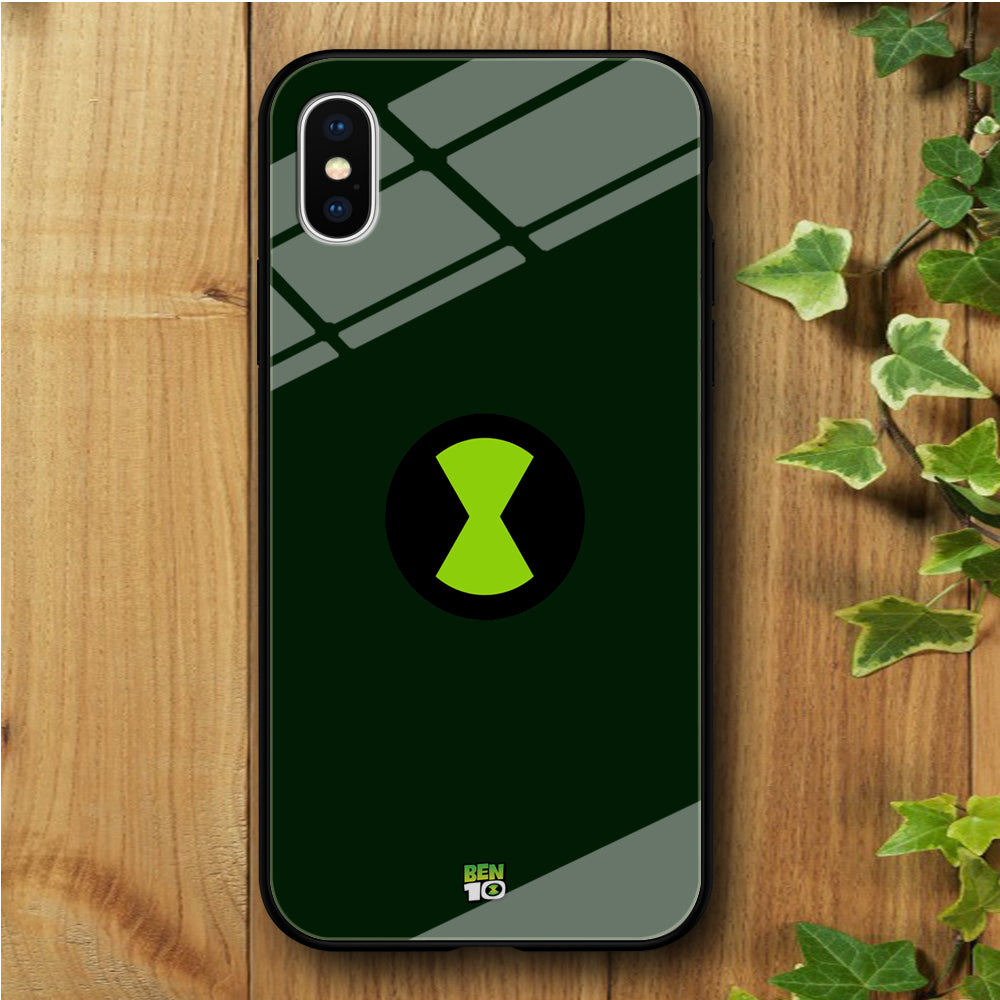 Ben 10 Omnitrix Green iPhone Xs Tempered Glass Case