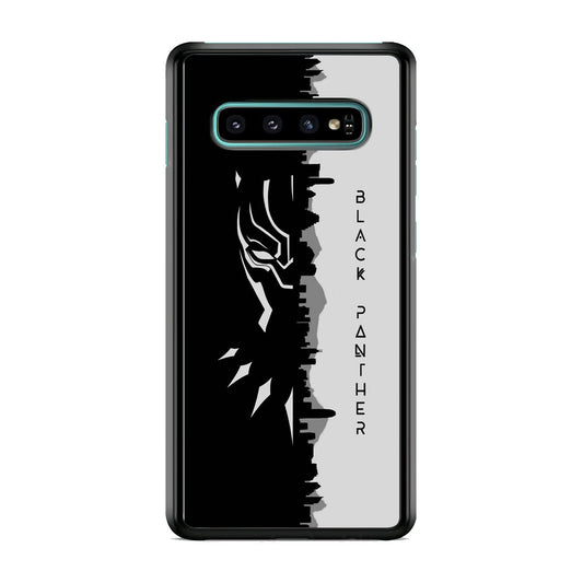 Black Panther Head Half Building Side Samsung Galaxy S10 Case