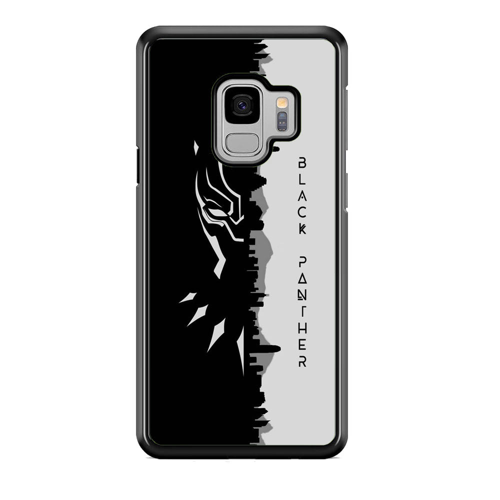 Black Panther Head Half Building Side Samsung Galaxy S9 Case