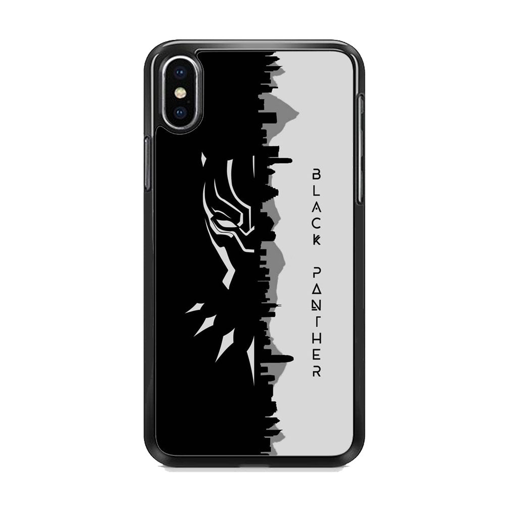 Black Panther Head Half Building Side iPhone Xs Max Case