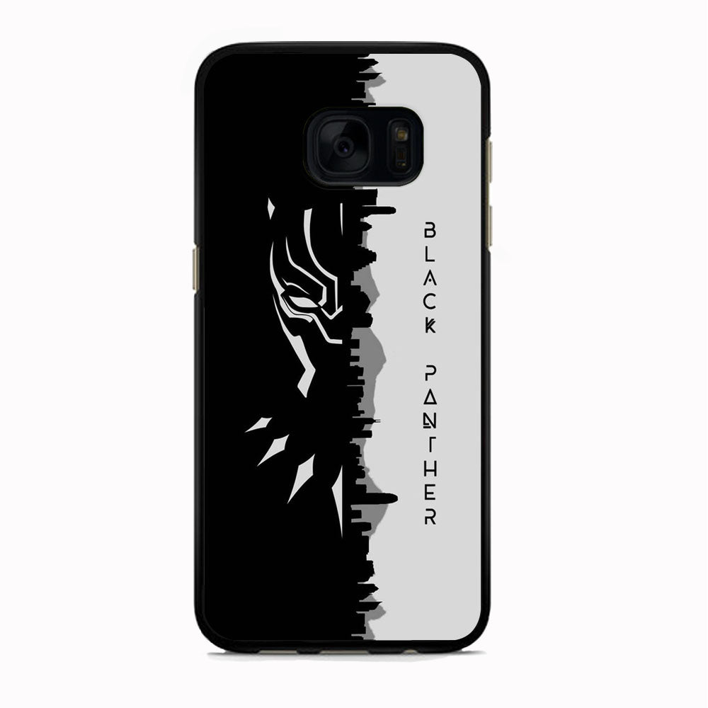 Black Panther Head Half Building Side Samsung Galaxy S7 Edge Case