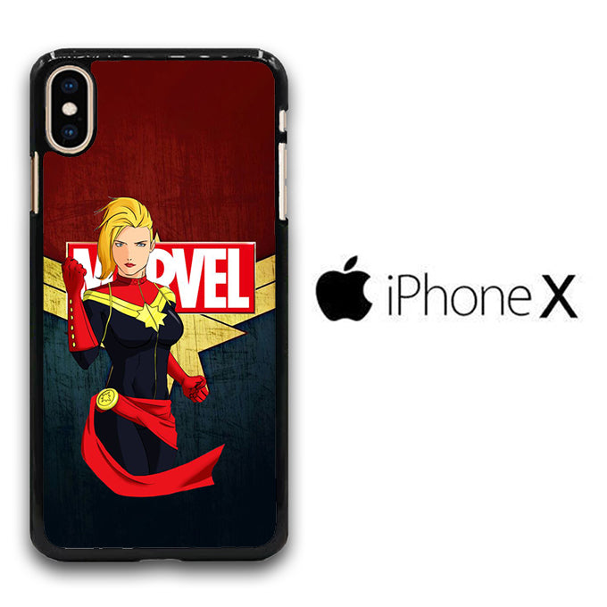 Captain Marvel Red Navy iPhone X Case