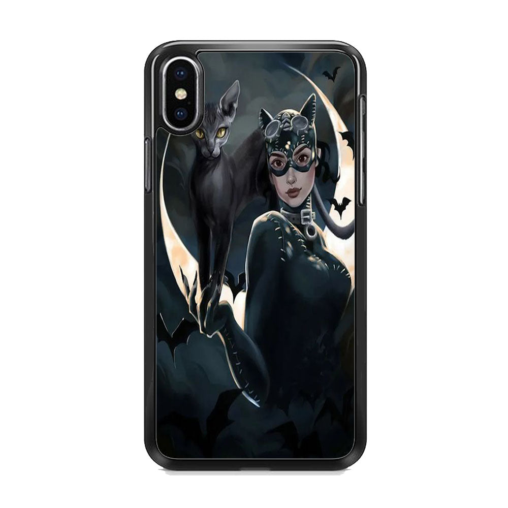 Cat Woman Dark Bat Cat iPhone Xs Case