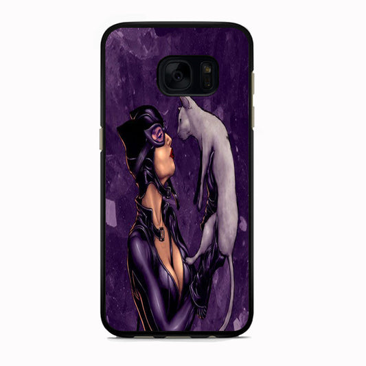 Cat Woman Kiss Her Cat Samsung Galaxy S7 Case