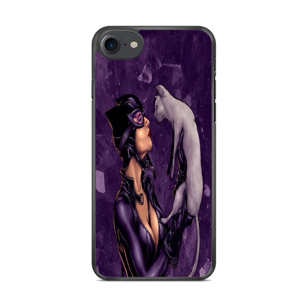 Cat Woman Kiss Her Cat iPhone 8 Case