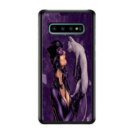 Cat Woman Kiss Her Cat Samsung Galaxy S10 Plus Case