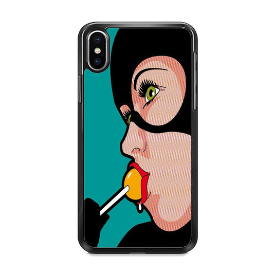 Cat Woman Lolipop Candy iPhone Xs Case