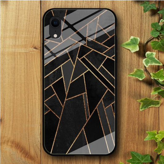 Ceramics Black Gold iPhone XR Tempered Glass Case