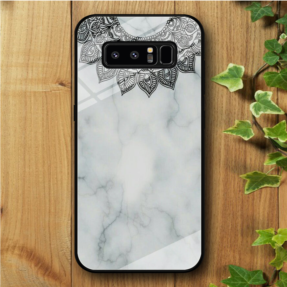 Ceramics White Flowers Samsung Galaxy Note 8 Tempered Glass Case
