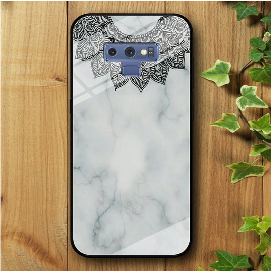 Ceramics White Flowers Samsung Galaxy Note 9 Tempered Glass Case