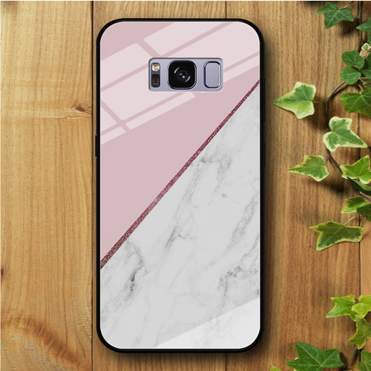 Ceramics White Pink Samsung Galaxy S8 Plus Tempered Glass Case