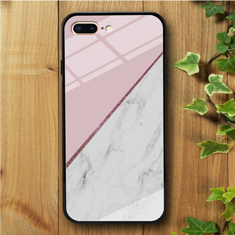 Ceramics White Pink iPhone 7 Plus Tempered Glass Case