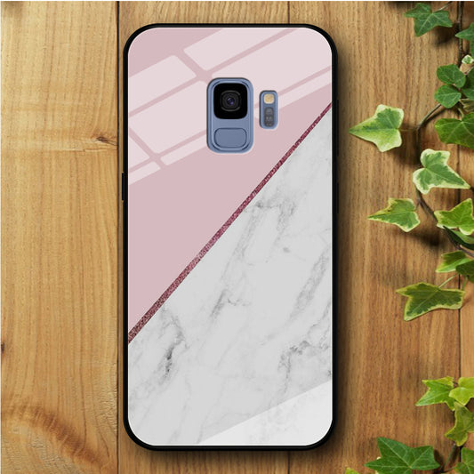 Ceramics White Pink Samsung Galaxy S9 Tempered Glass Case