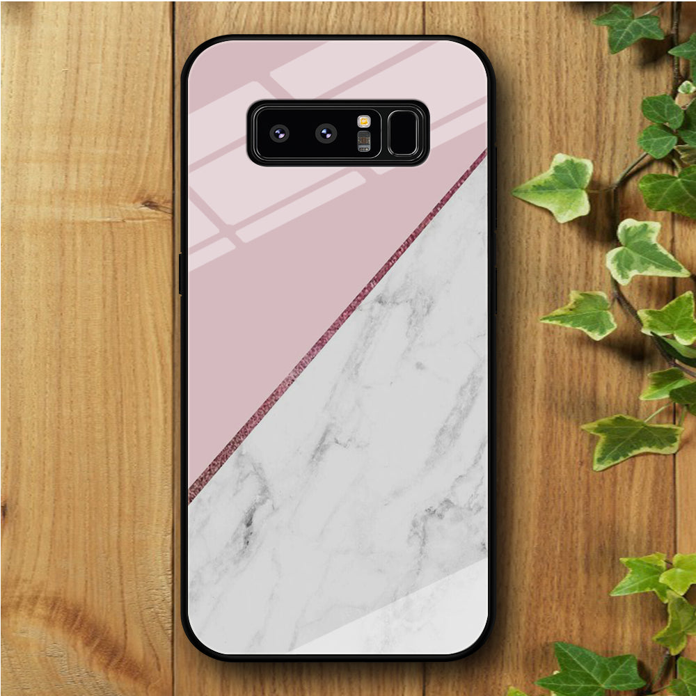 Ceramics White Pink Samsung Galaxy Note 8 Tempered Glass Case