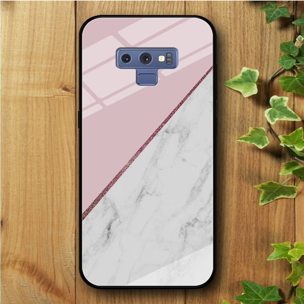 Ceramics White Pink Samsung Galaxy Note 9 Tempered Glass Case