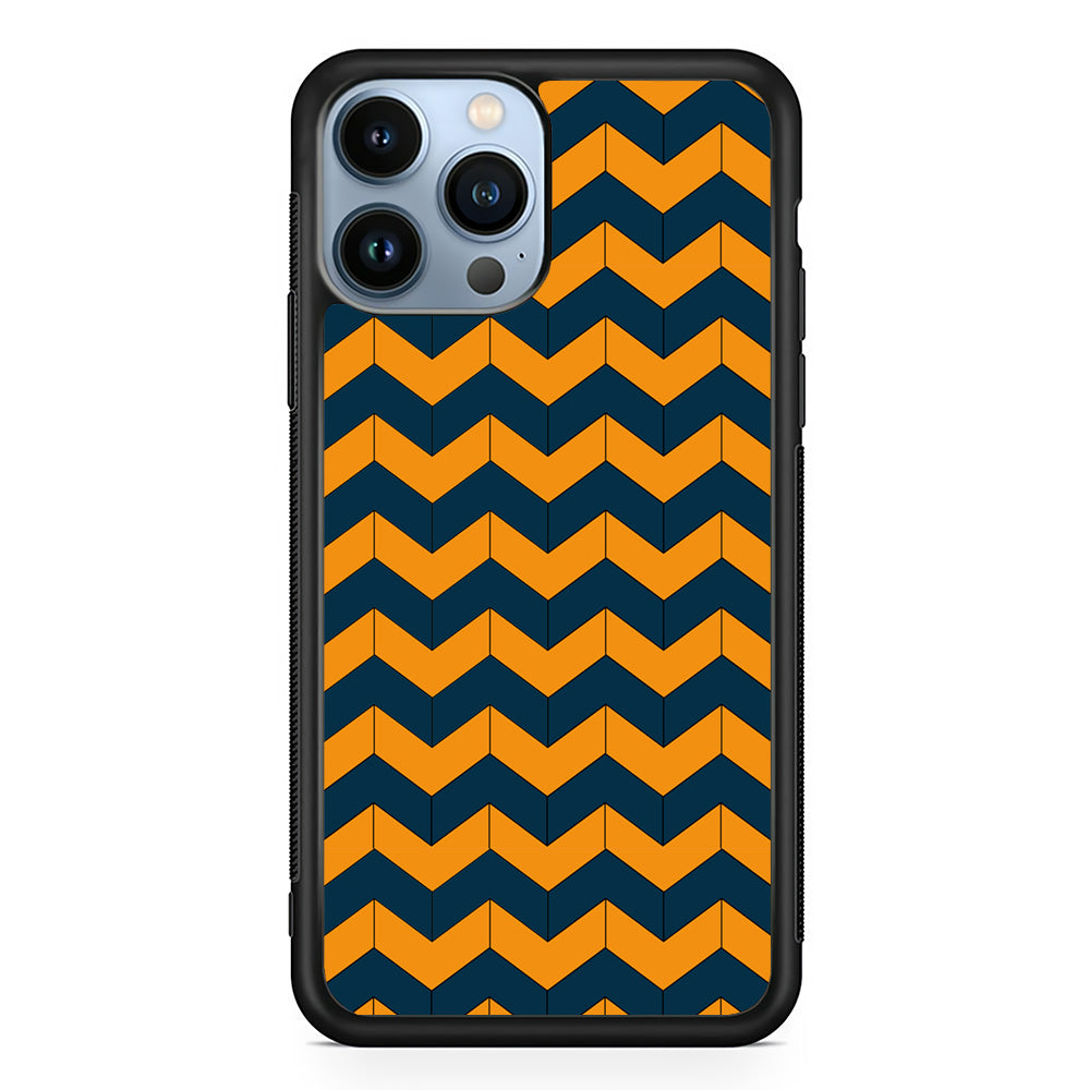 Chevron Arrow Blue Navy Orange iPhone 13 Pro Max Case