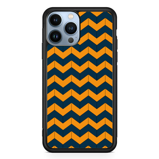 Chevron Arrow Blue Navy Orange iPhone 13 Pro Max Case