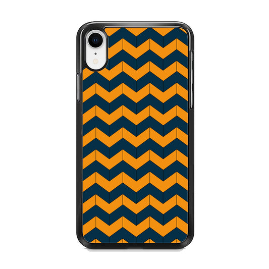 Chevron Arrow Blue Navy Orange iPhone XR Case
