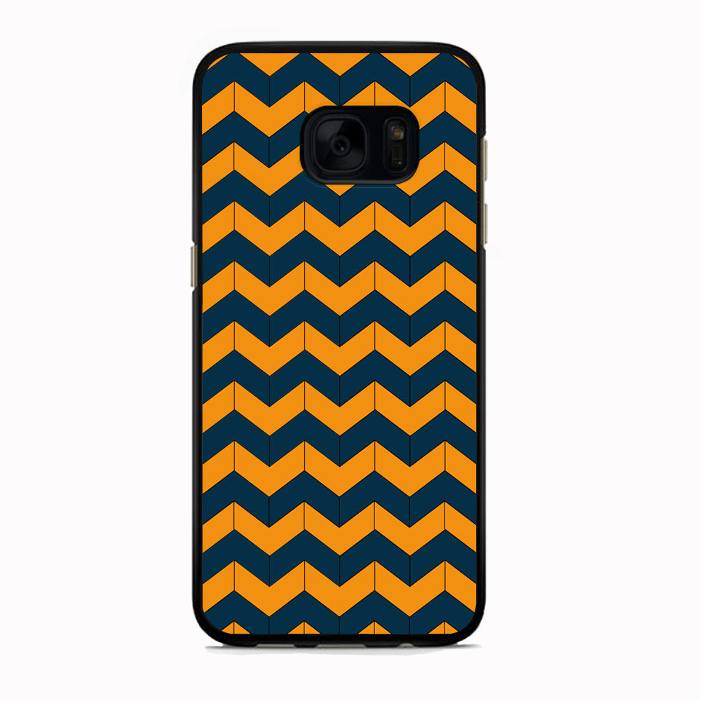 Chevron Arrow Blue Navy Orange Samsung Galaxy S7 Edge Case