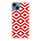 Chevron Diamond Square Maroon White iPhone 13 Case