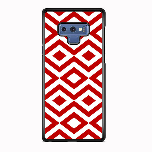 Chevron Diamond Square Maroon White Samsung Galaxy Note 9 Case