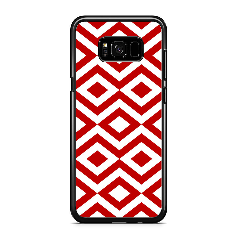 Chevron Diamond Square Maroon White Samsung Galaxy S8 Case