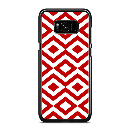 Chevron Diamond Square Maroon White Samsung Galaxy S8 Case