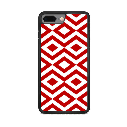 Chevron Diamond Square Maroon White iPhone 7 Plus Case