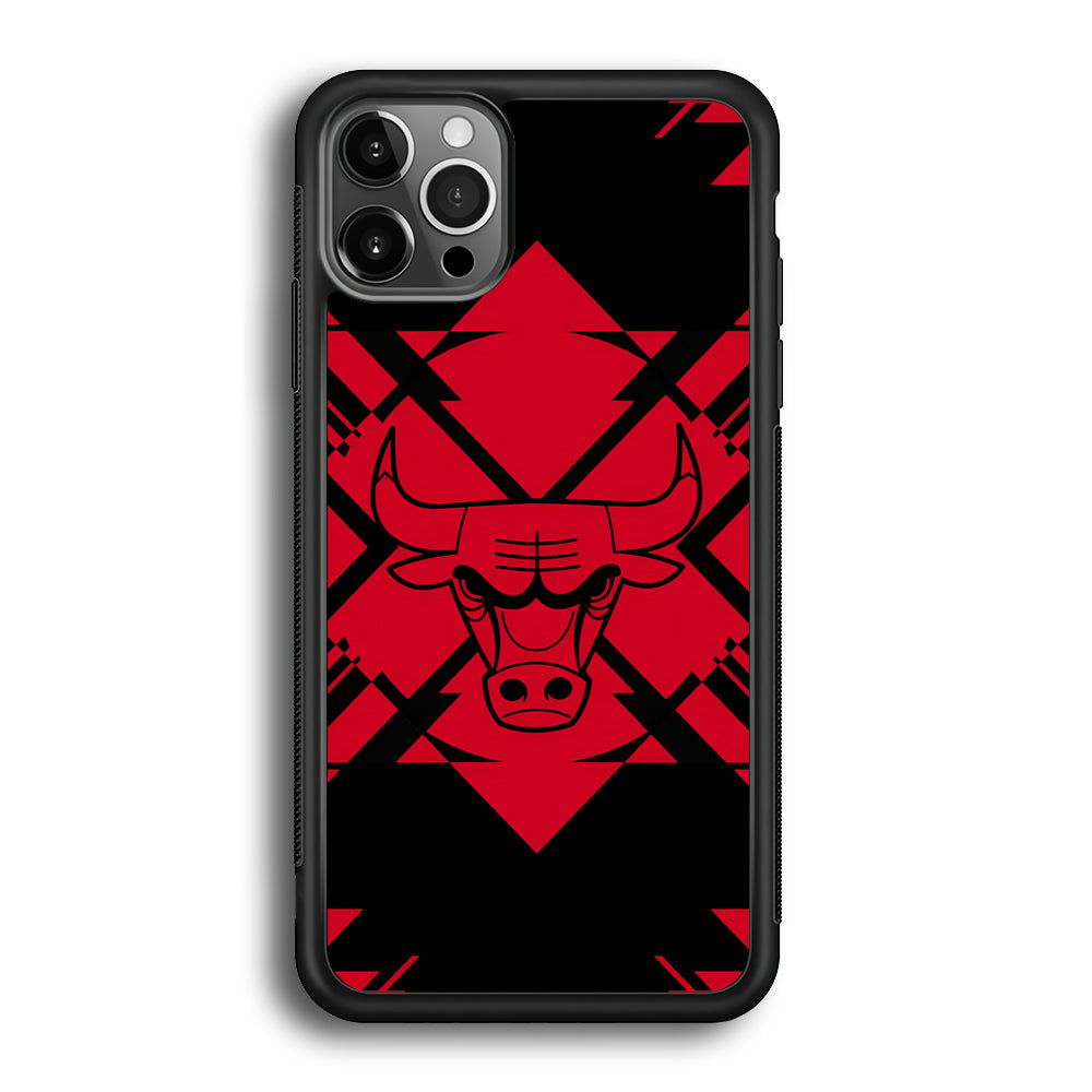 Chicago Bulls Aesthetic Shapes iPhone 12 Pro Case