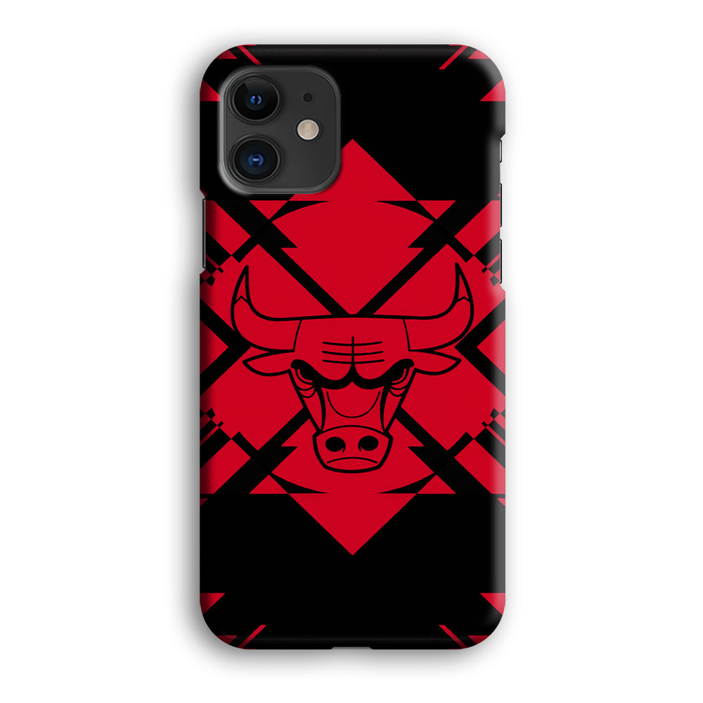 Chicago Bulls Aesthetic Shapes iPhone 12 Case