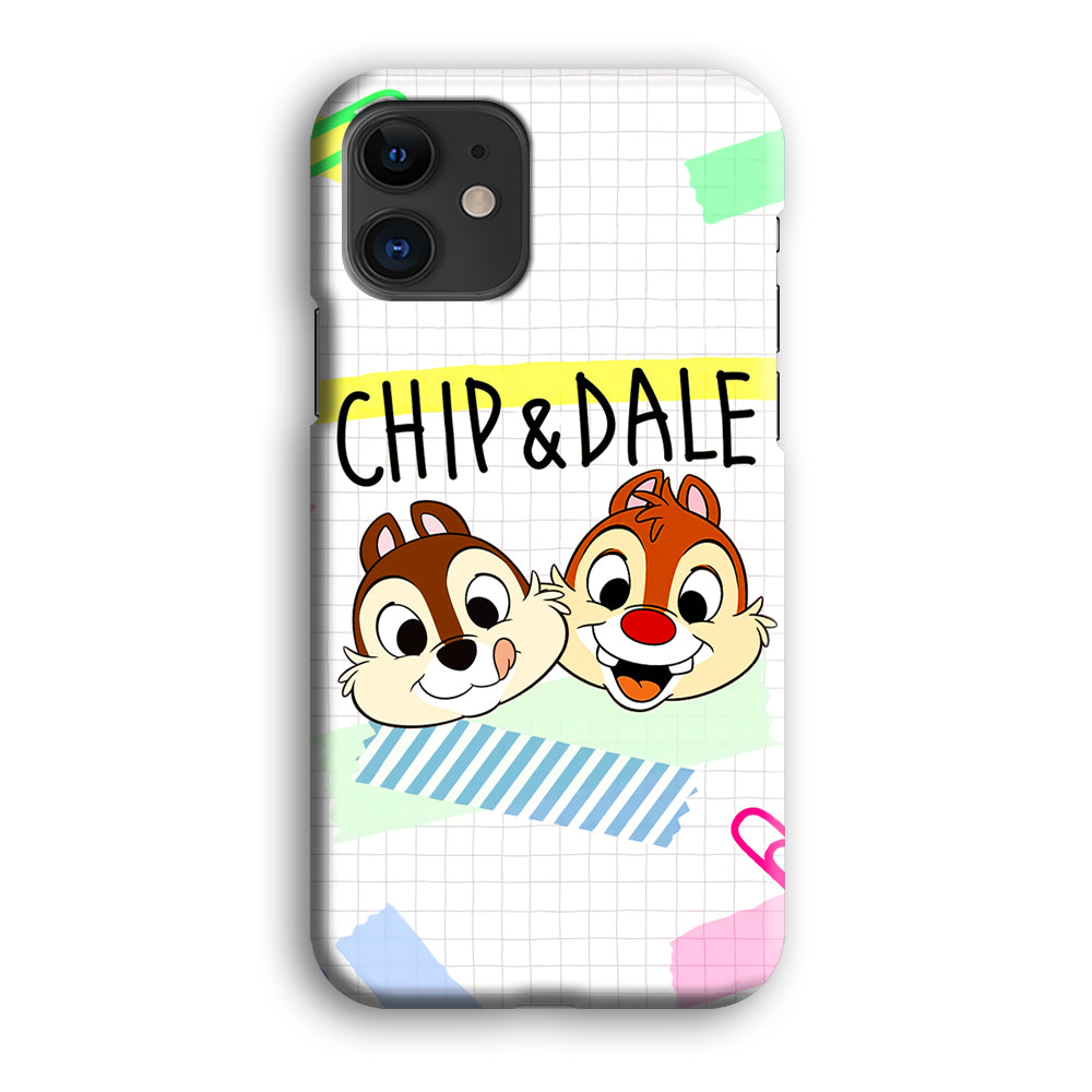 Chip And Dale Paper Clip Aesthetic iPhone 12 Case