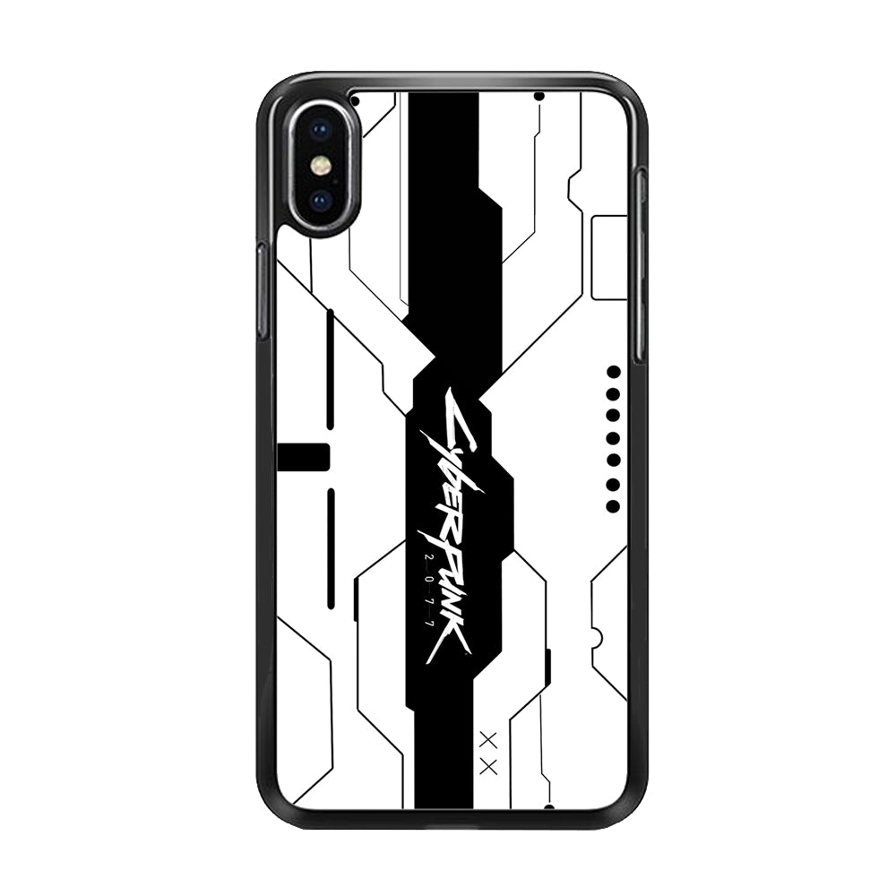 Cyberpunk White Pattern iPhone X Case