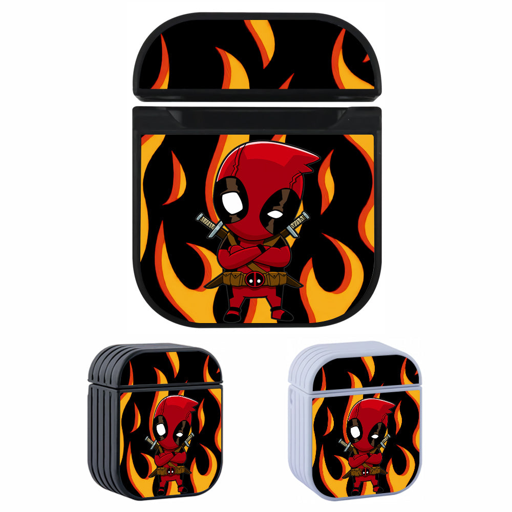 Deadpool Flame Fire Hard Plastic Case Cover For Apple Airpods