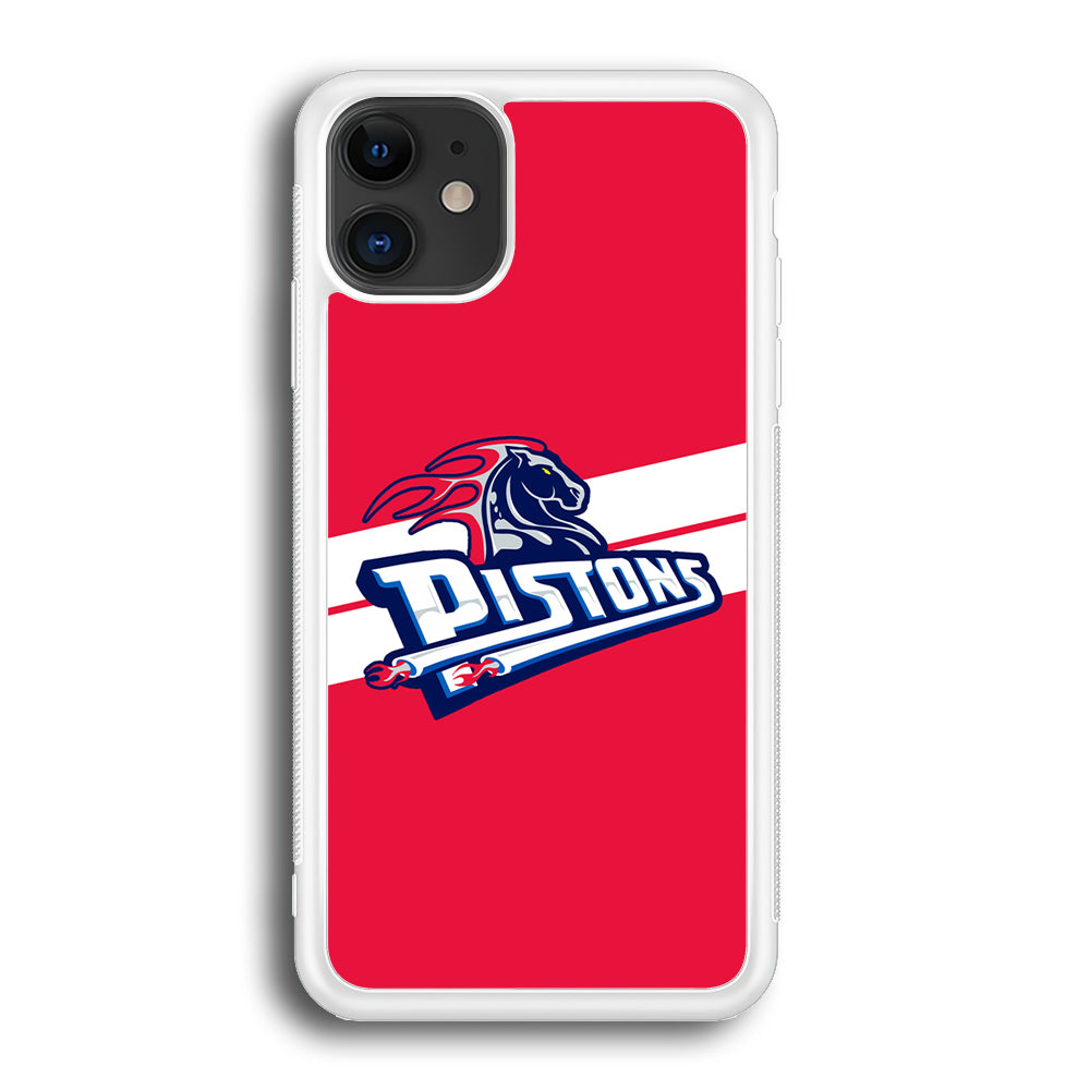 Detroit Pistons White Stripe iPhone 12 Case