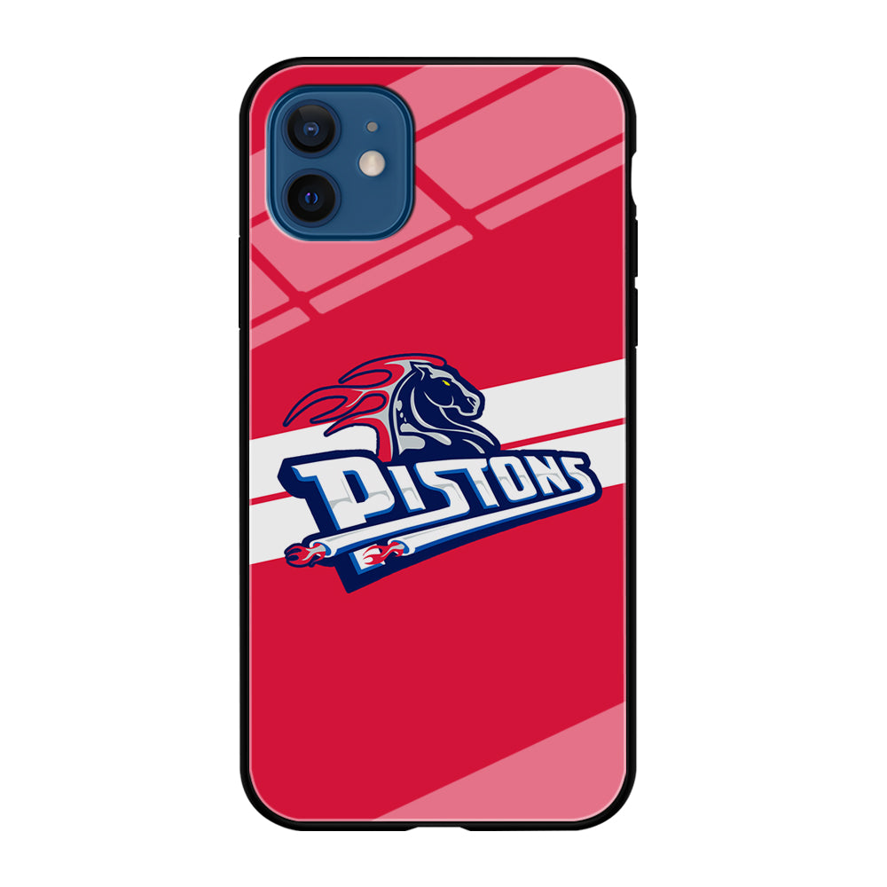 Detroit Pistons White Stripe iPhone 12 Case