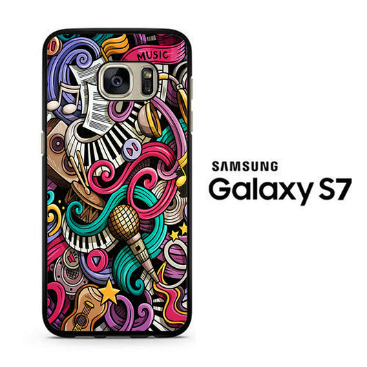 Doodle Music 001 Samsung Galaxy S7 Case - ezzystore - Phone Case