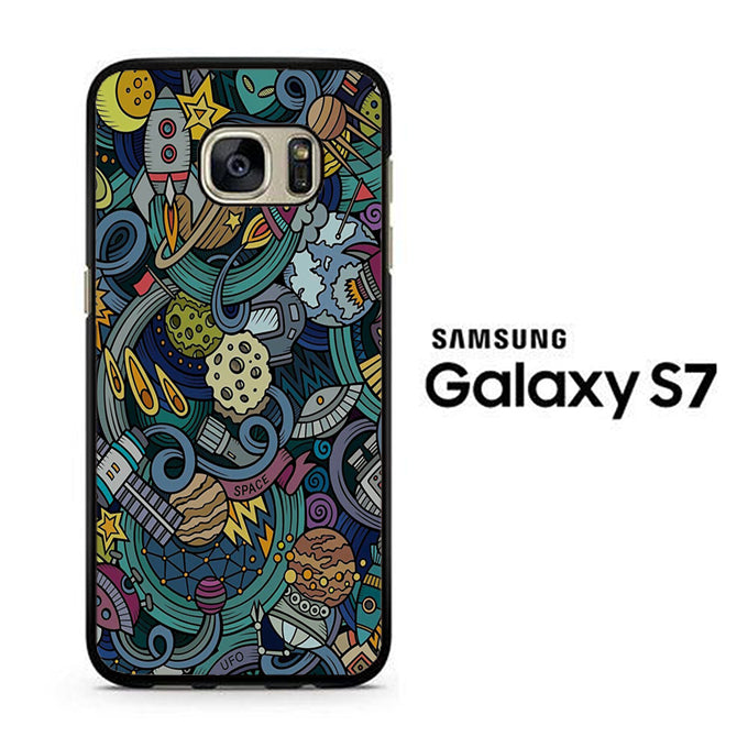 Doodle Space 002 Samsung Galaxy S7 Case - ezzystore - Phone Case