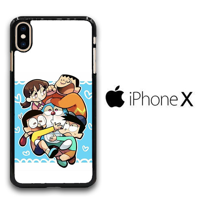 Doraemon Getting Big Hug iPhone X Case
