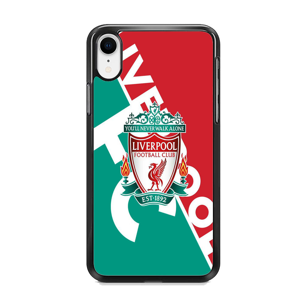FC Liverpool Red Stripe Green Emblem iPhone XR Case