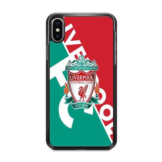 FC Liverpool Red Stripe Green Emblem iPhone Xs Case