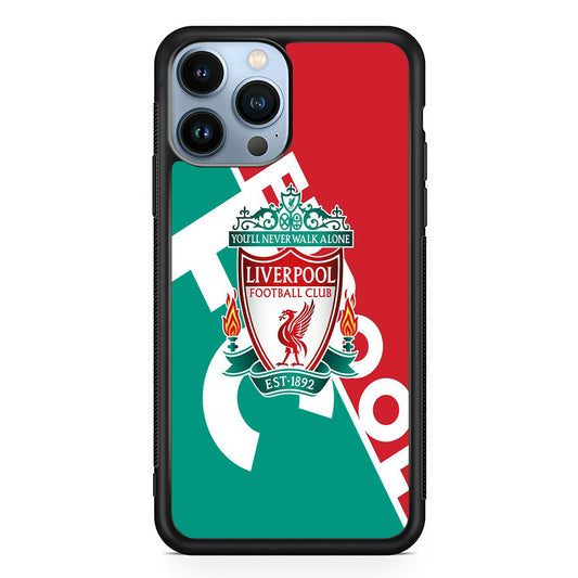 FC Liverpool Red Stripe Green Emblem iPhone 13 Pro Max Case