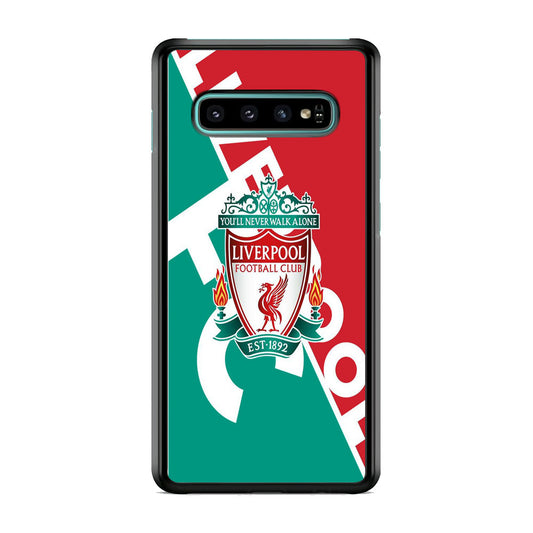 FC Liverpool Red Stripe Green Emblem Samsung Galaxy S10 Case