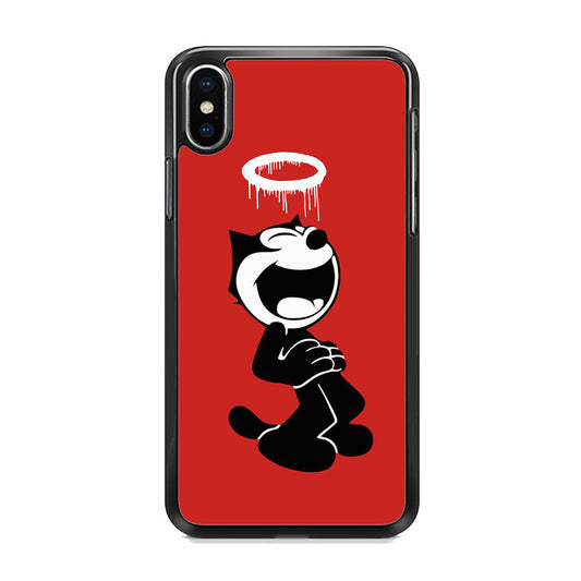 Felix The Cat Laugh Maroon iPhone Xs Case