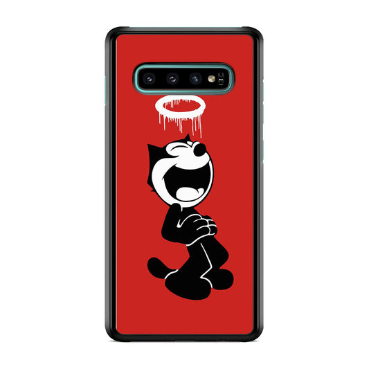 Felix The Cat Laugh Maroon Samsung Galaxy S10 Plus Case