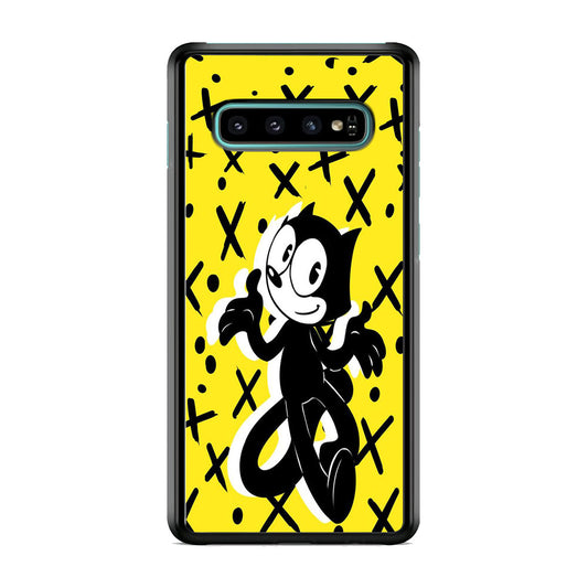 Felix The Cat Yellow Samsung Galaxy S10 Plus Case